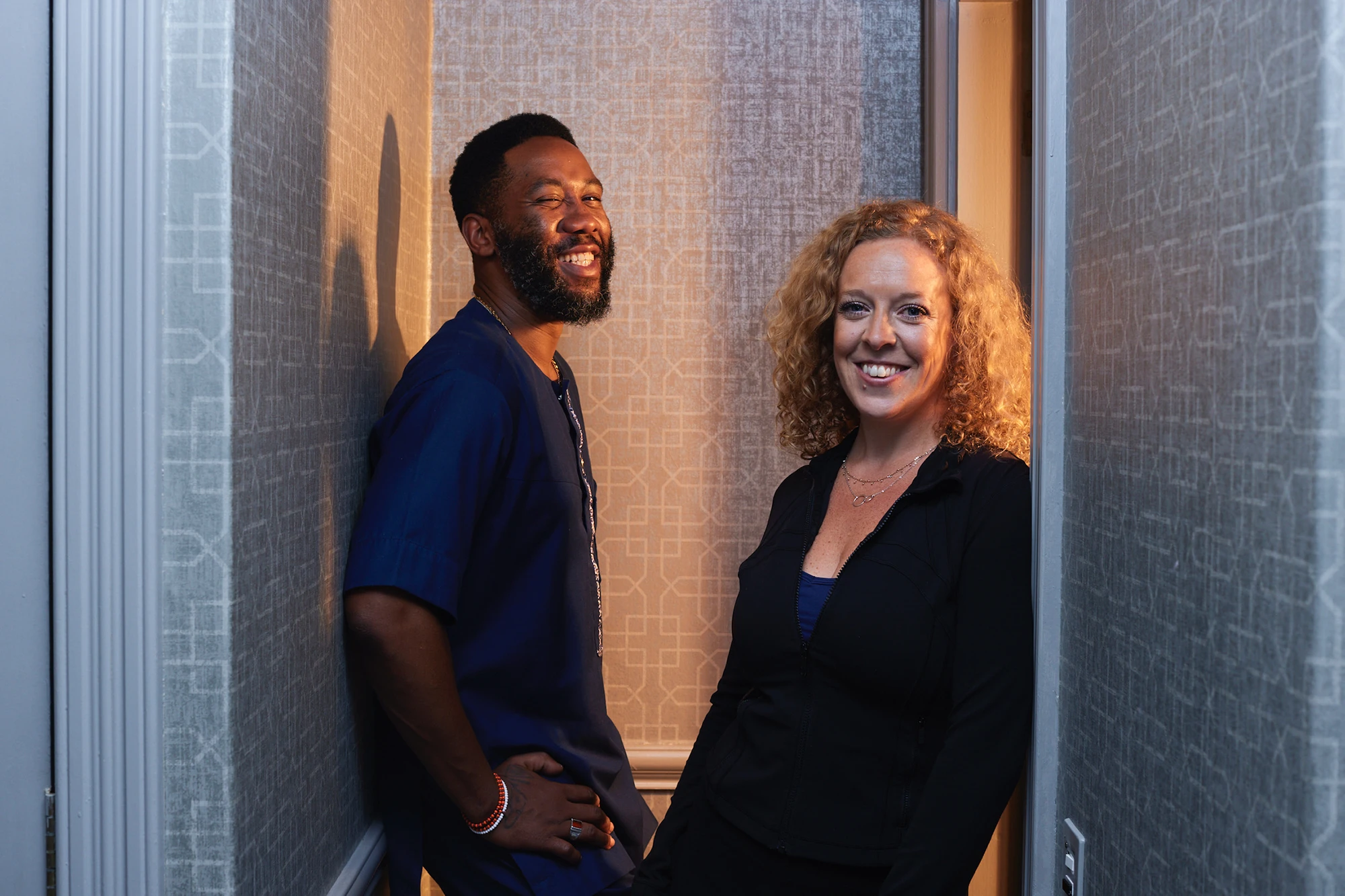 Multidisciplinary artist Ella Spira MBE with Ndaba Mandela