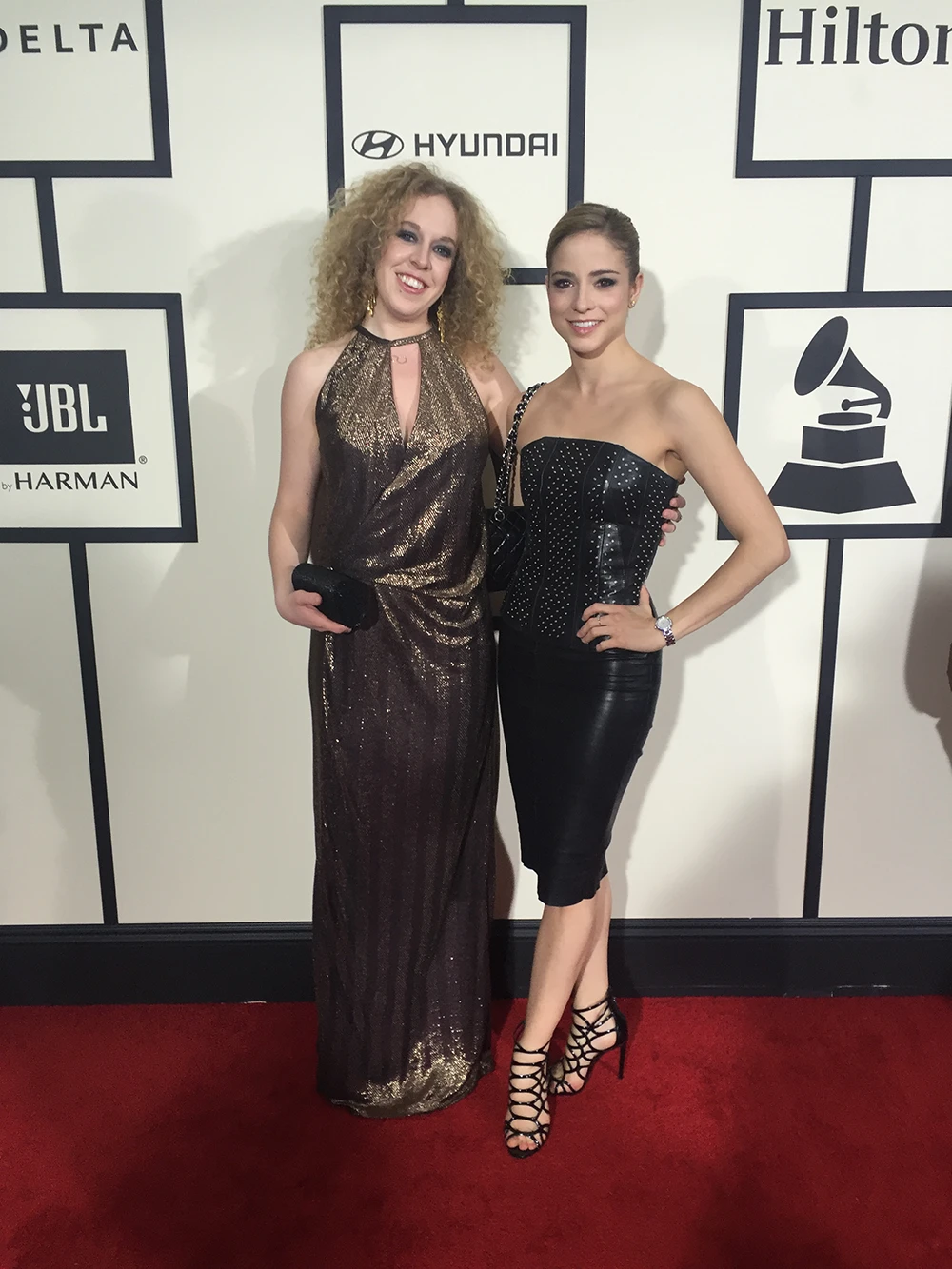 Ella Spira MBE and Pietra Mello-Pittman MBE at the Grammy Awards 2016 for the Inala nomination